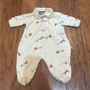 Vintage 2000 Y2K Winnie the Pooh Baby Sleeper Footed Pajamas